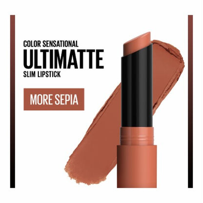 MAYBELLINE New York Color Sensational Ultimatte Slim Lipstick Makeup, 688 More Sepia