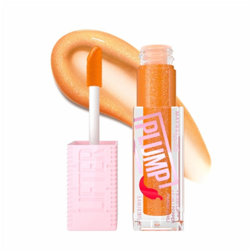 MAYBELLINE New York Lifter Plump Lip Plumping Gloss Makeup, 008 Hot Honey, 0.18 oz