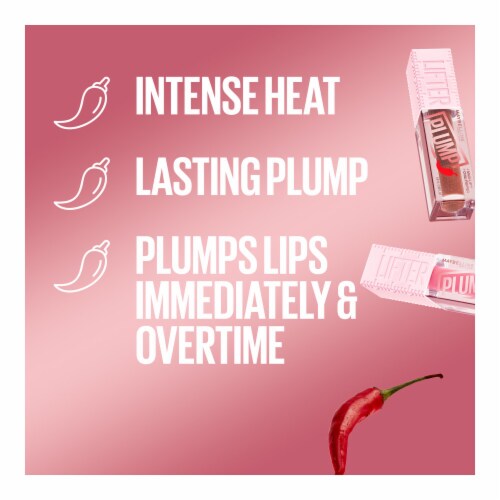MAYBELLINE New York Lifter Plump Lip Plumping Gloss Makeup, 008 Hot Honey, 0.18 oz