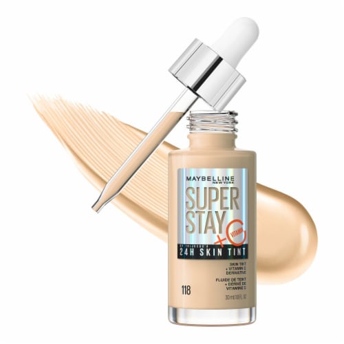 MAYBELLINE New York Super Stay Long-Lasting Skin Tint with Vitamin C, 118, 1 oz