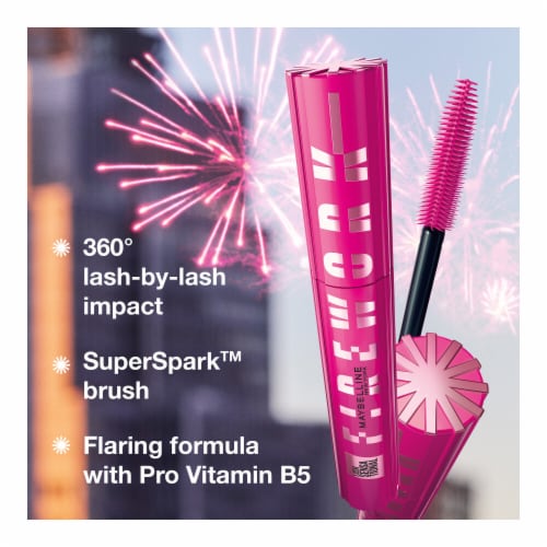 MAYBELLINE New York Lash Sensational Firework Washable Lash Flaring Mascara, 801 Very Black, 0.33 oz
