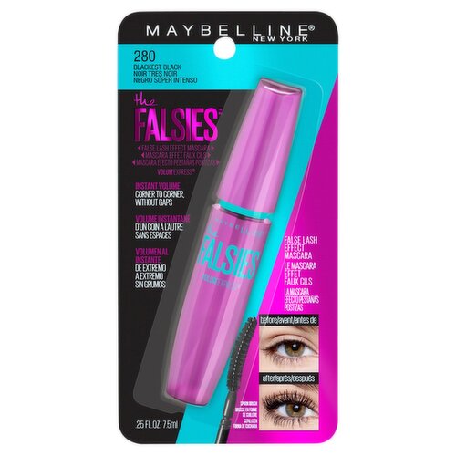 MAYBELLINE New York The Falsies Washable Mascara, 280 Blackest Black, 0.25 oz