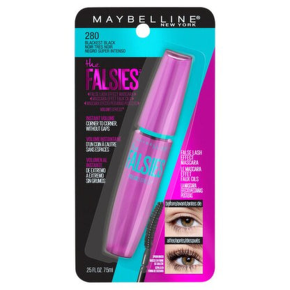 MAYBELLINE New York The Falsies Washable Mascara, 280 Blackest Black, 0.25 oz