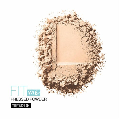 MAYBELLINE New York Fit Me Matte + Poreless Pressed Face Powder Makeup, 110 Porcelain, 0.29 oz