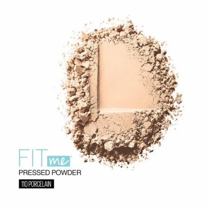 MAYBELLINE New York Fit Me Matte + Poreless Pressed Face Powder Makeup, 110 Porcelain, 0.29 oz