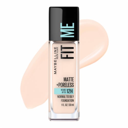 MAYBELLINE New York Fit Me Matte + Poreless Foundation Makeup, 102 Fair Porcelain, 1 oz