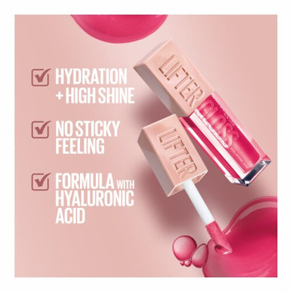 MAYBELLINE New York Lifter Gloss Lip Gloss Makeup With Hyaluronic Acid, 003 Moon, 0.18 fl. oz.