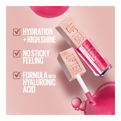 MAYBELLINE New York Lifter Gloss Lip Gloss Makeup With Hyaluronic Acid, 003 Moon, 0.18 fl. oz.