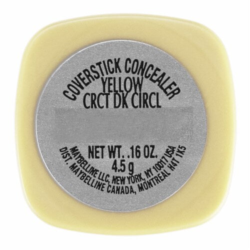 MAYBELLINE New York Cover Stick Corrector Concealer, Yellow Corrects Dark Circles, 0.16 oz