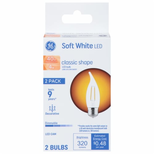 GE 8W A19 Soft White LED Classic Shape Light Bulb (4-Pack)
