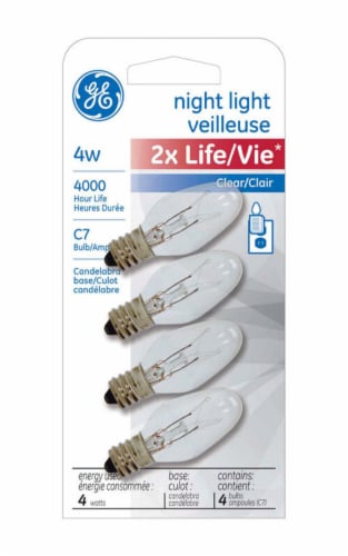 GE 4W C7 Clear Nightlight Light Bulb (4-Pack)