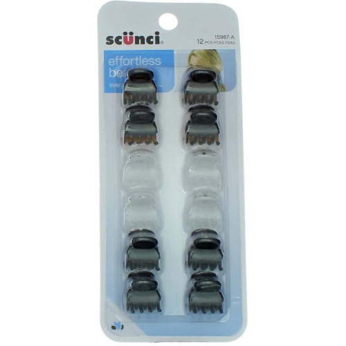 Scünci Effortless Beauty Everyday Fashion Mini Jaw Clips, 6 CT