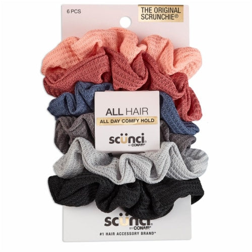 Scünci Effortless Beauty Waffle Ruffle Twister, 6 CT