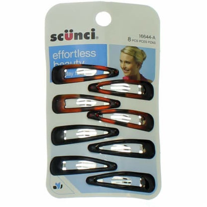 Scünci Effortless Beauty 4cm Epoxy Topped Clippies, 8 CT