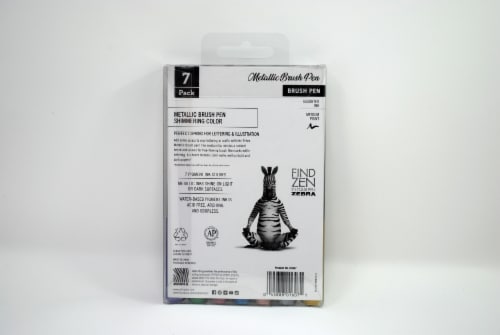 Zebra Medium Point Metallic Brush Pen - Assorted Metallics, 3 count