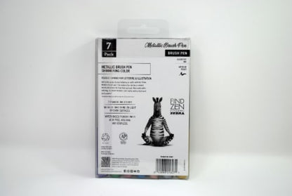 Zebra Medium Point Metallic Brush Pen - Assorted Metallics, 3 count