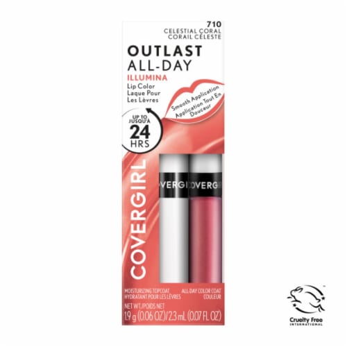 COVERGIRL Outlast Illumina All-Day Lip Color with Topcoat - 710 Celestial Coral