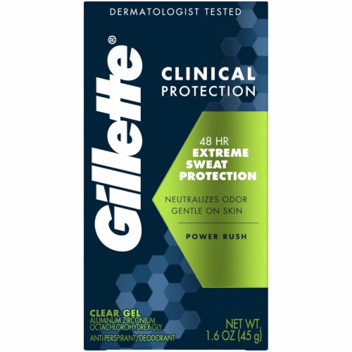 Gillette Deodorant Clinical Clear Gel Power Rush 1.6oz