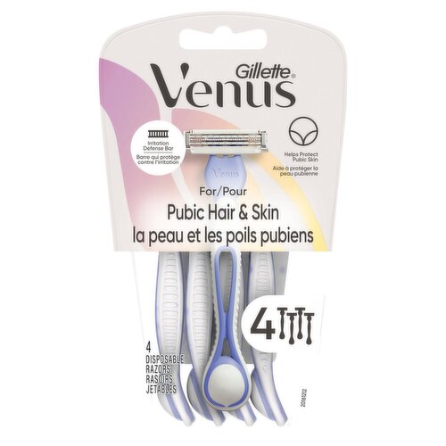 Gillette Venus Pubic Hair And Skin Disposable Razors 4 Count