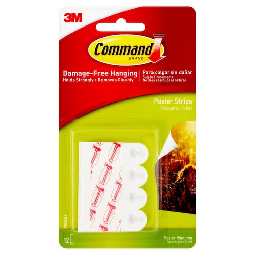 Command Poster Hanging Strips, 12 count