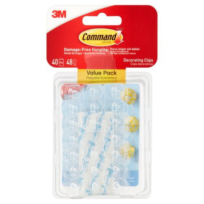 Command Decorating Clips - Clear, 40 count