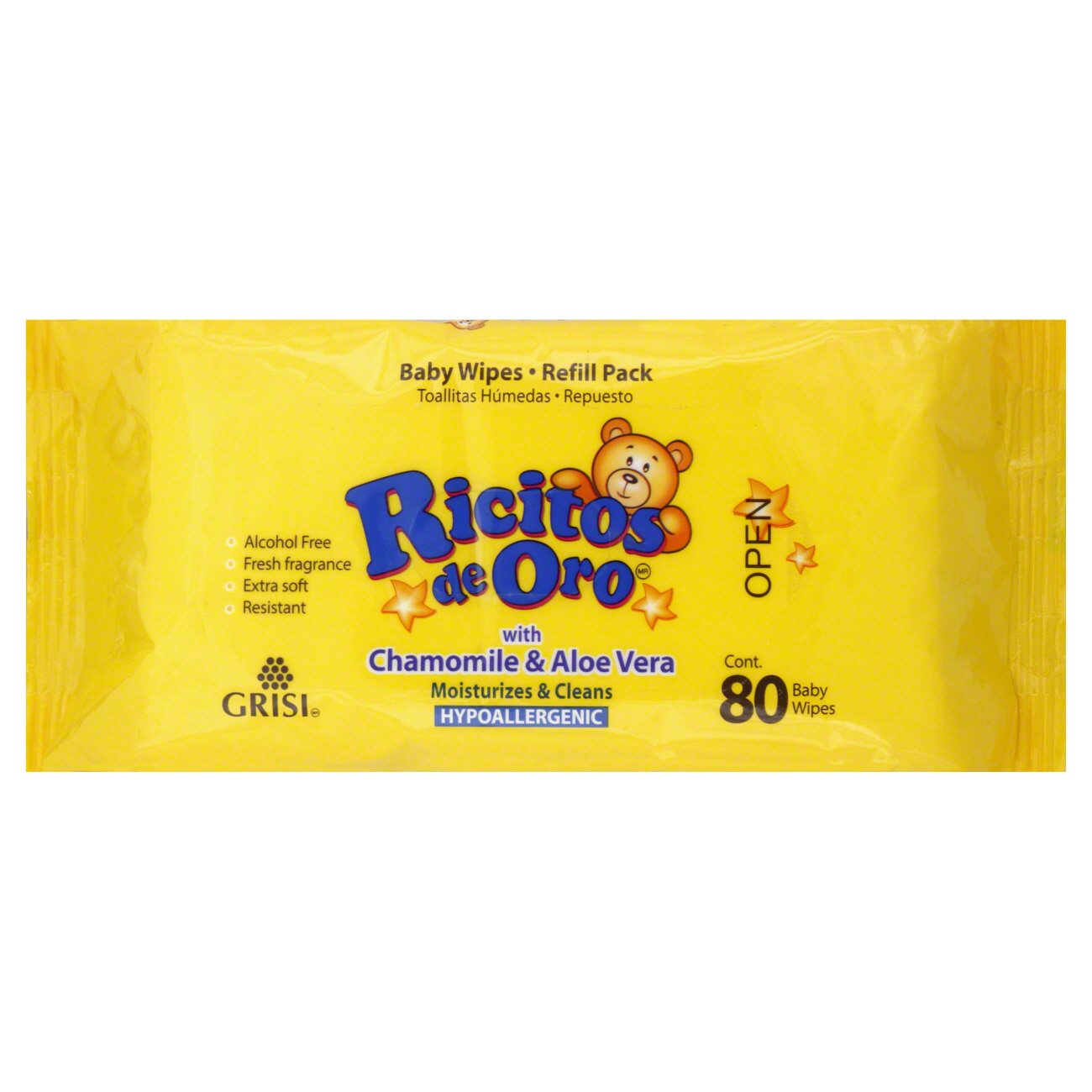 Ricitos De Oro Baby Wipes 80 Count Refill Chamomile/Aloe