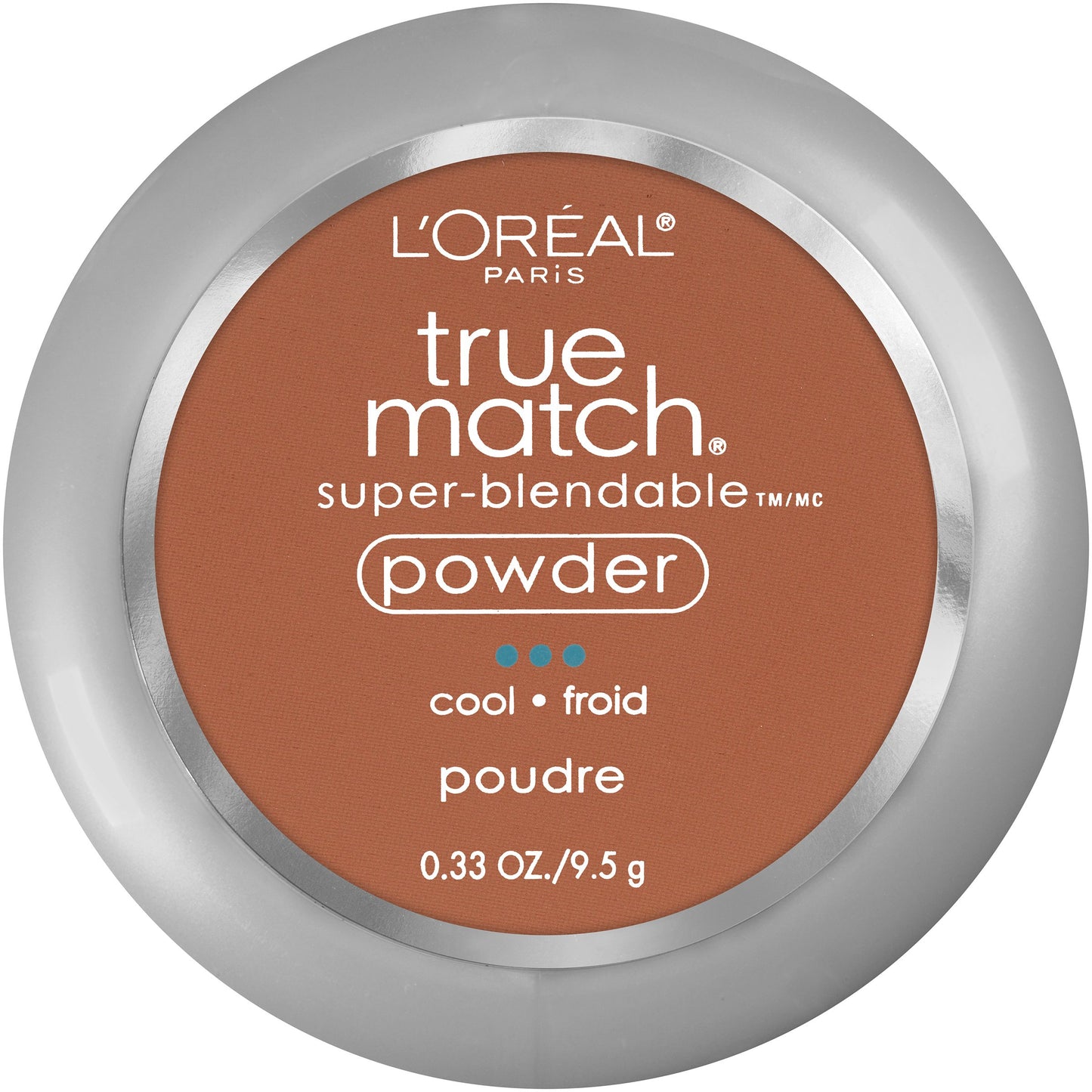 L'ORÉAL PARIS True Match Super-Blendable Oil Free Makeup Powder, C7 Nut Brown, 0.33 oz.