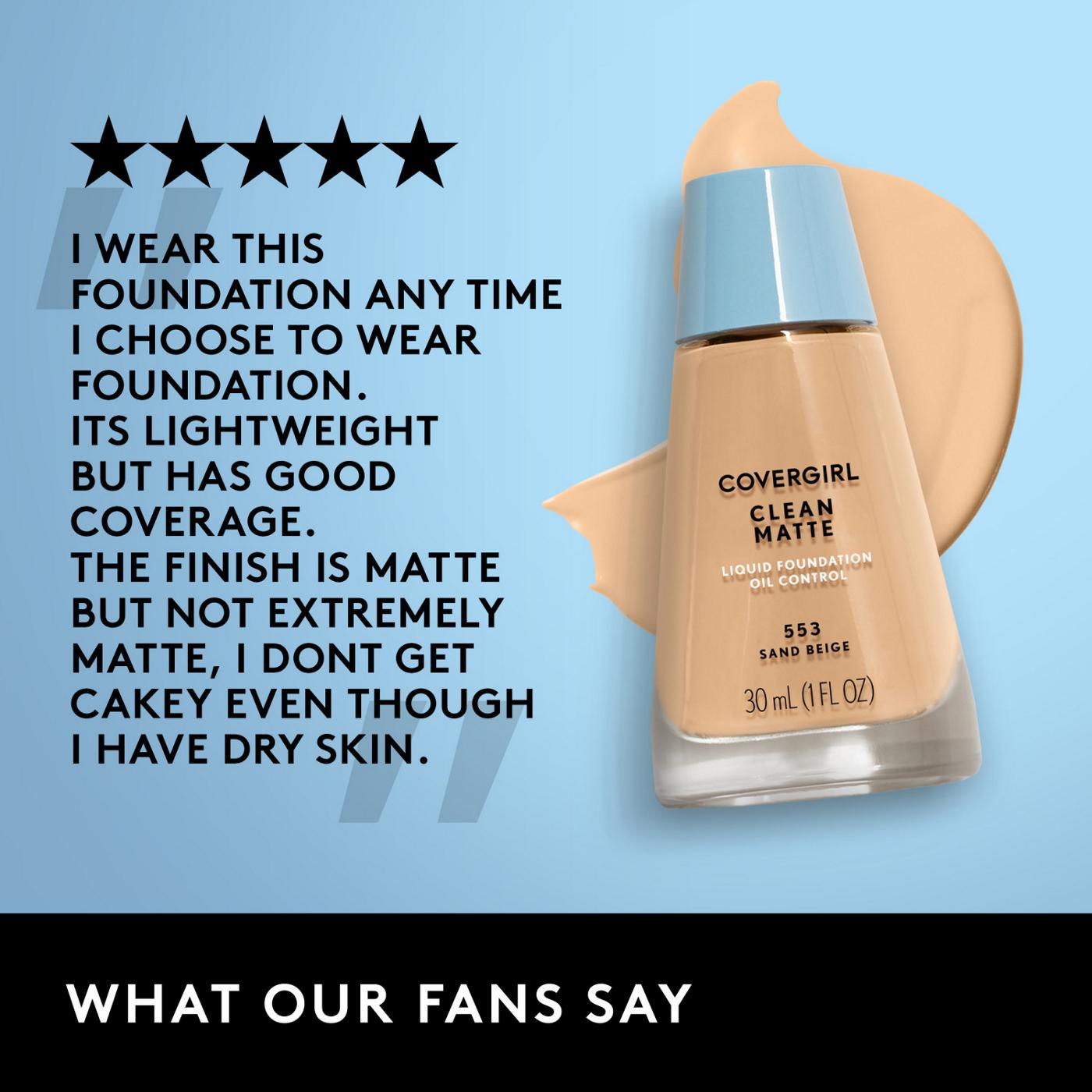 COVERGIRL Clean Matte Liquid Foundation - 525 Buff Beige