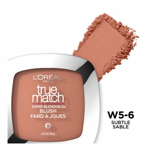 L'ORÉAL PARIS True Match Super-Blendable Blush, Soft Powder Texture, W5-6 Subtle Sable, 0.21 oz.