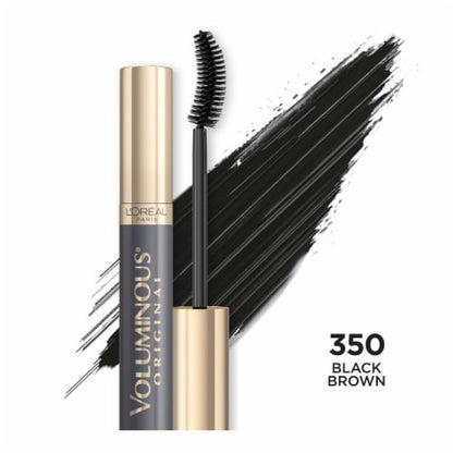 L'ORÉAL PARIS Voluminous Original Washable Curved Brush Eye Mascara, 350 Black Brown, 0.28 fl. oz.