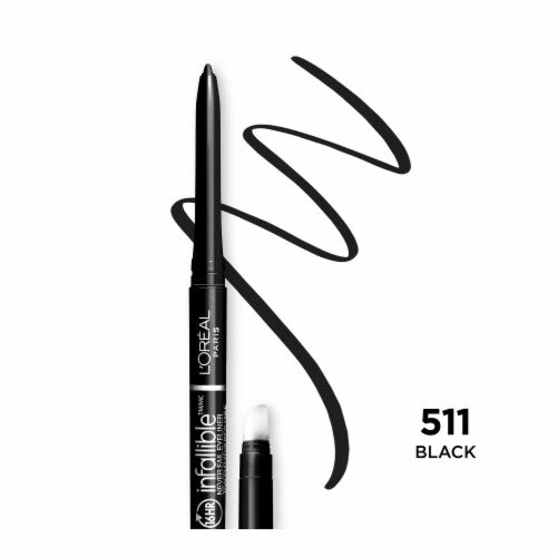 L'ORÉAL PARIS Infallible Never Fail Pencil Eyeliner with Built in Sharpener, 511 Black, 0.008 oz.