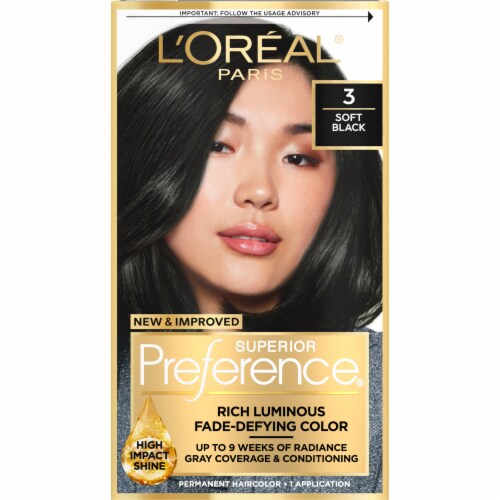 L'ORÉAL PARIS Superior Preference Permanent Hair Color, 3 Soft Black, 6.5 fl. oz.