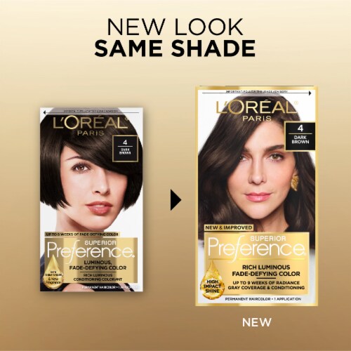 L'ORÉAL PARIS Superior Preference Permanent Hair Color, 4 Dark Brown, 6.5 fl. oz.