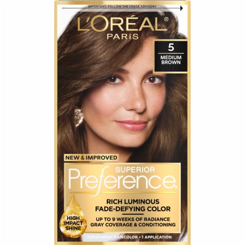 L'ORÉAL PARIS Superior Preference Permanent Hair Color, 5 Medium Brown, 6.5 fl. oz.