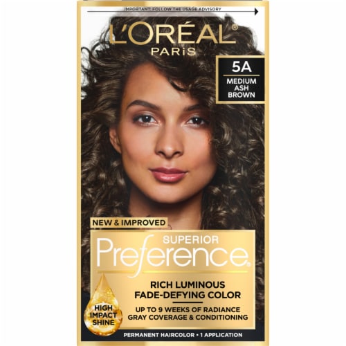 L'ORÉAL PARIS Superior Preference Permanent Hair Color, 5A Medium Ash Brown, 6.5 fl. oz.