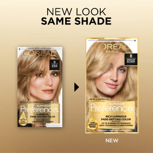 L'ORÉAL PARIS Superior Preference Permanent Hair Color, 8 Medium Blonde, 6.5 fl. oz.
