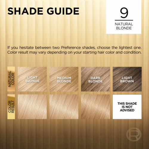 L'ORÉAL PARIS Superior Preference Permanent Hair Color, 9 Natural Blonde, 6.5 fl. oz.