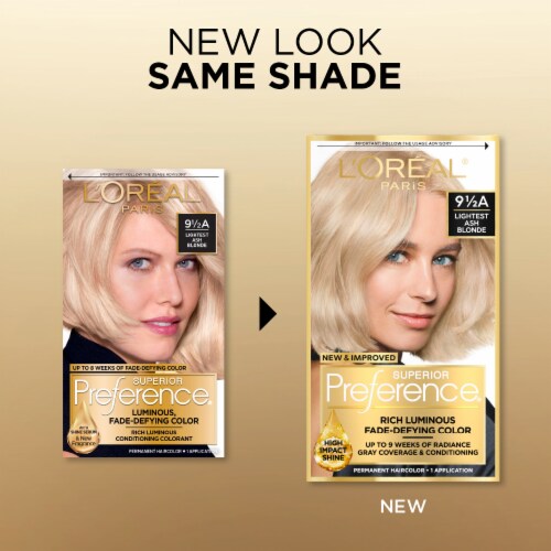 L'ORÉAL PARIS Superior Preference Permanent Hair Color, 9.5A Lightest Ash Blonde, 6.5 fl. oz.