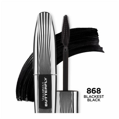 L'ORÉAL PARIS Voluminous Butterfly Lengthening Washable Mascara, 868 Blackest Black, 0.22 fl. oz.