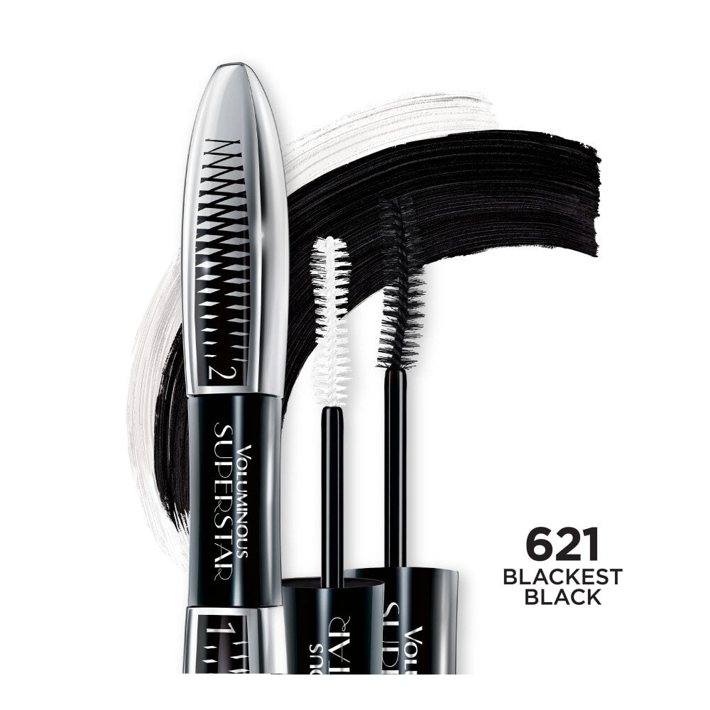 L'ORÉAL PARIS Voluminous Superstar Red Carpet Washable Mascara, 621 Blackest Black, 0.41 fl. oz.