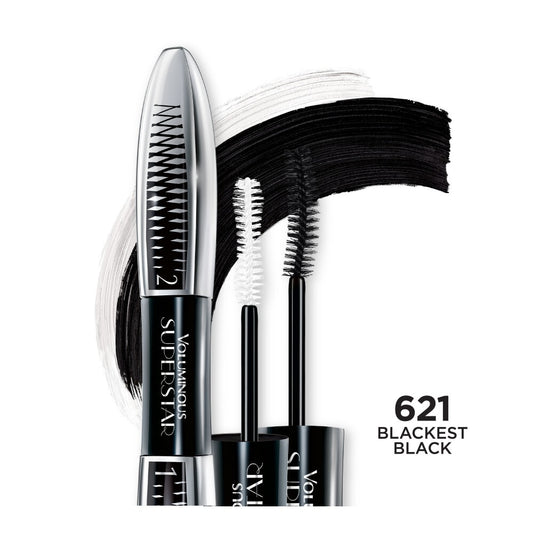 L'ORÉAL PARIS Voluminous Superstar Red Carpet Washable Mascara, 621 Blackest Black, 0.41 fl. oz.
