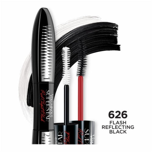 L'ORÉAL PARIS Voluminous Superstar Red Carpet Washable Mascara, 626 Flash Reflecting Black, 0.41 fl. oz.