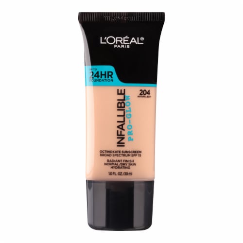 L'ORÉAL PARIS Infallible Pro-Glow Foundation, 204 Natural Buff, 1 fl. oz.