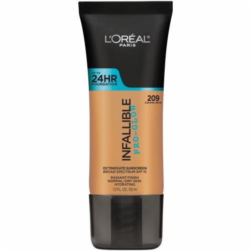 L'ORÉAL PARIS Infallible Pro-Glow Foundation, 209 Caramel Beige, 1 fl. oz.