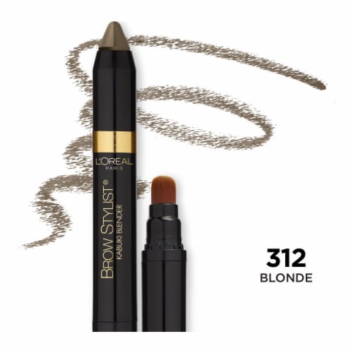 L'ORÉAL PARIS Brow Stylist Kabuki Blender Brow Crayon, 312 Blonde, 0.05 oz.