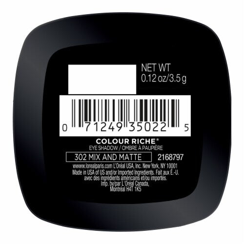 L'ORÉAL PARIS Colour Riche Monos Eyeshadow, 302 Mix And Matte, 0.12 oz.