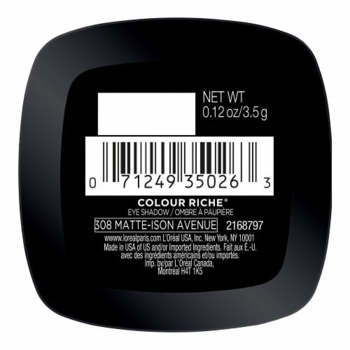 L'ORÉAL PARIS Colour Riche Monos Eyeshadow, 308 Matte-Ison Avenue, 0.12 oz.