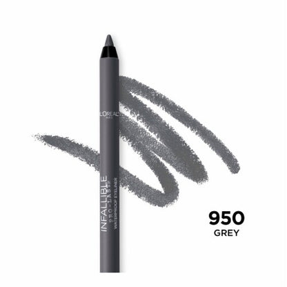 L'ORÉAL PARIS Infallible Pro-Last Waterproof, Up to 24HR Pencil Eyeliner, 950 Grey, 0.042 oz.