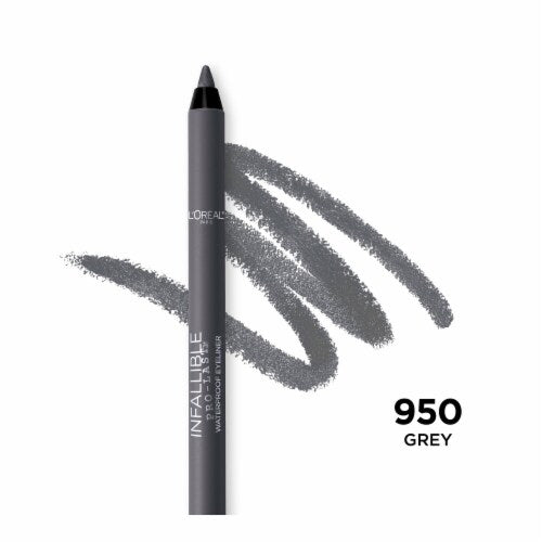 L'ORÉAL PARIS Infallible Pro-Last Waterproof, Up to 24HR Pencil Eyeliner, 950 Grey, 0.042 oz.