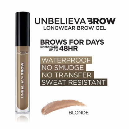 L'ORÉAL PARIS Unbelieva-Brow Longwear Waterproof Tinted Brow Gel, 560 Blonde, 0.15 fl. oz.
